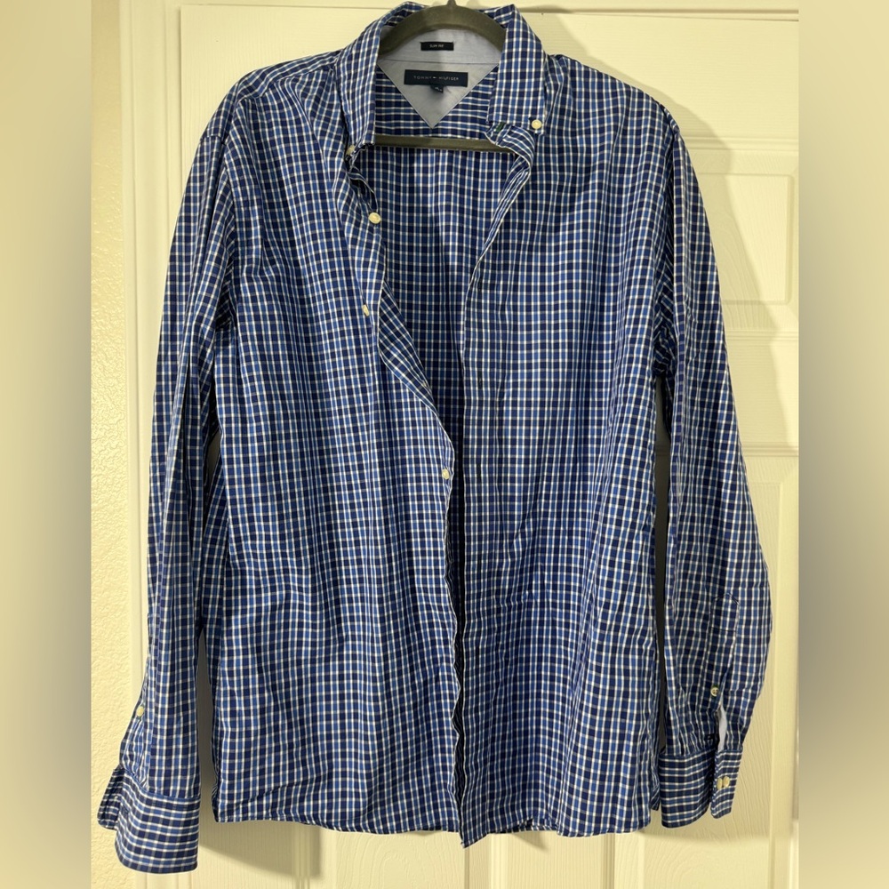 Tommy Hilfiger button down plaid shirt